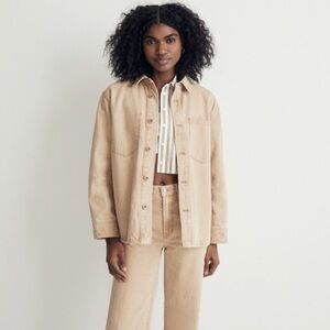 Madewell Beige Denim Shirt Jacket